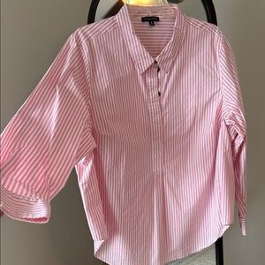 Universal Standard Pink and white Striped Button Down Shirt 18-20 women